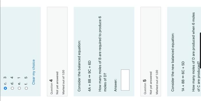 Solved Consider the balanced equation:4A + 8B ↔ 9C + 6DHow | Chegg.com