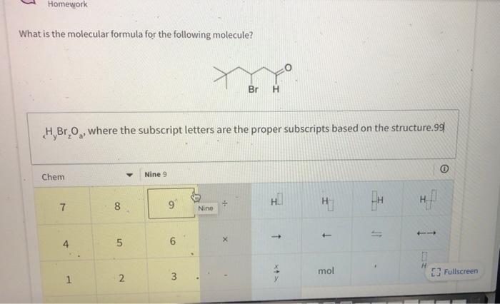 molecular formula chemistry homework help