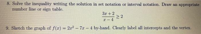 Solved 8. Solve the inequality writing the solution in set | Chegg.com