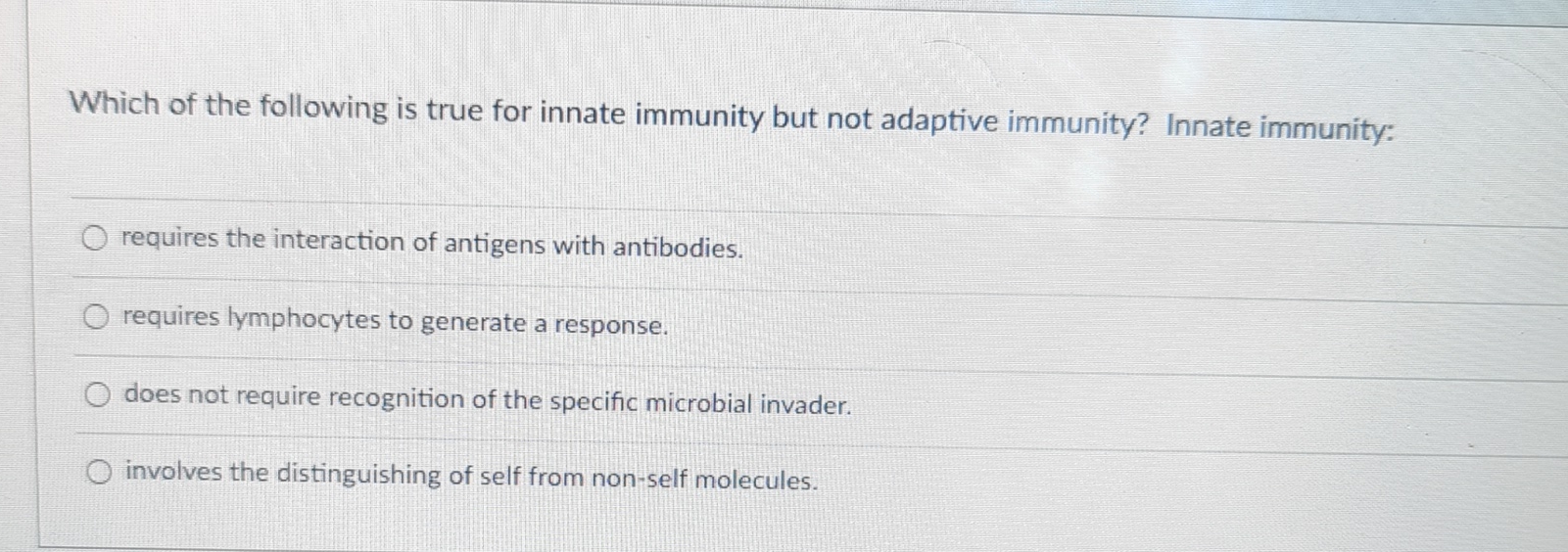 Which Of The Following Statements About Innate Immunity Is True