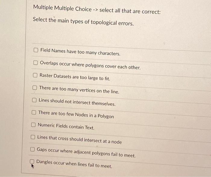 Solved Multiple Multiple Choice -> select all that are | Chegg.com