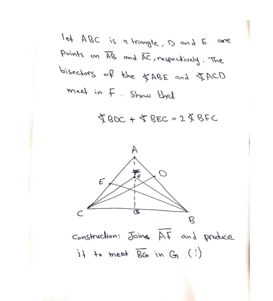 Solved се let ABC is a triangle, D and E points on AB and | Chegg.com