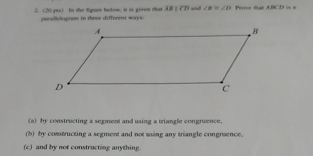 Solved 2 (20) In the figure below it is given that AB CD and | Chegg.com