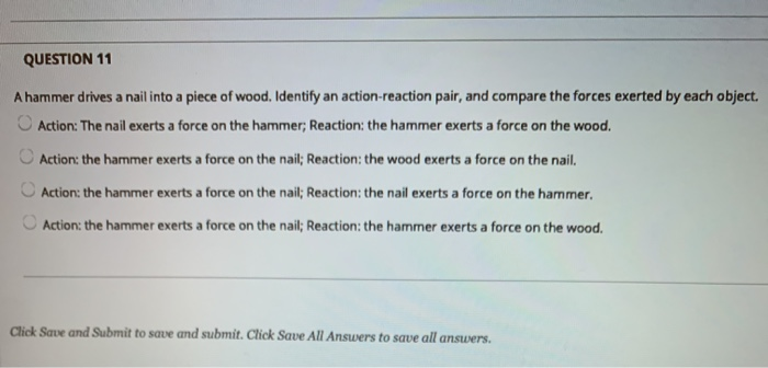 action reaction pair hammer and nail