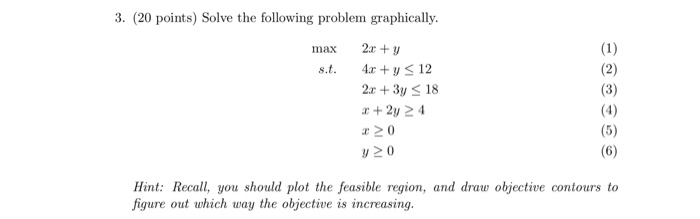 Solved 3. (20 points) Solve the following problem | Chegg.com