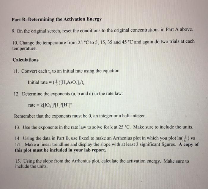 determining activation energy experiment