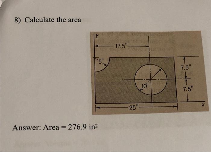 8) Calculate the area Answer: Area | Chegg.com