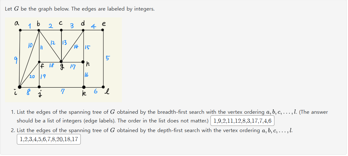 Solved Let G be ﻿the graph below. The edges are labeled by | Chegg.com