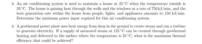 Solved 3. An air conditioning system is used to maintain a | Chegg.com