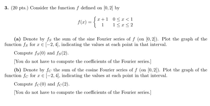 Solved 3. (20 pts. Consider the function f defined on (0,2) | Chegg.com