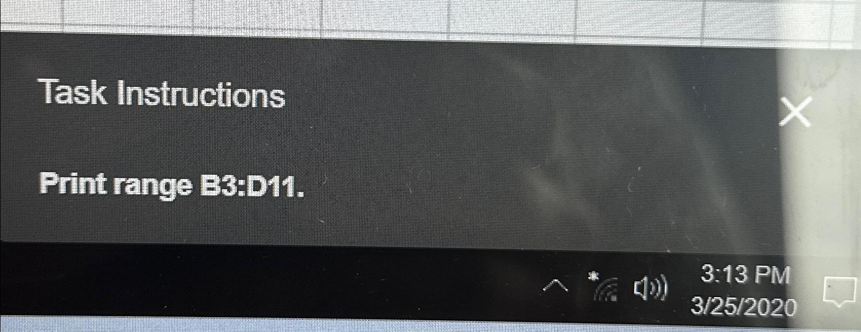 Solved Task InstructionsPrint range B3D11.