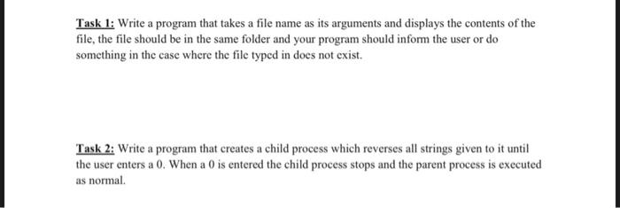 Solved Task 1: Write a program that takes a file name as its | Chegg.com