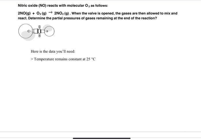 Solved Nitric oxide (NO) reacts with molecular O2 as | Chegg.com