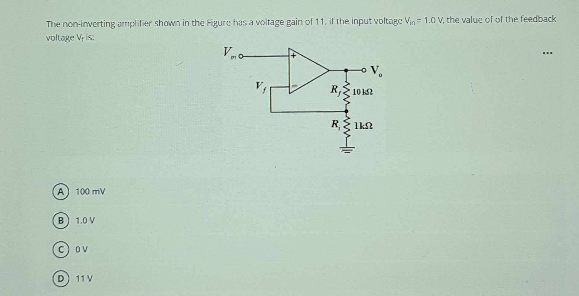 Solved The Non-inverting Amplifier Shown In The Figure Has A | Chegg.com