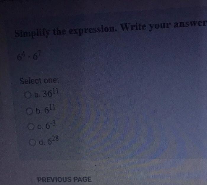 Solved Simplify the expression. Write your answer 64.67 | Chegg.com