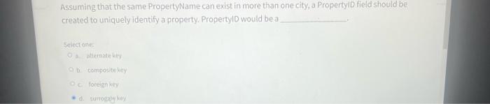 Solved Assuming that the same PropertyName can exist in more | Chegg.com