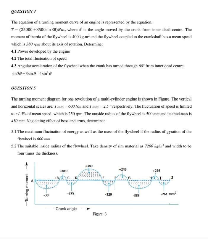Solved QUESTION 4 The equation of a turning moment curve of | Chegg.com