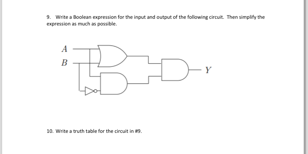 Write a Boolean expression for the input and output | Chegg.com