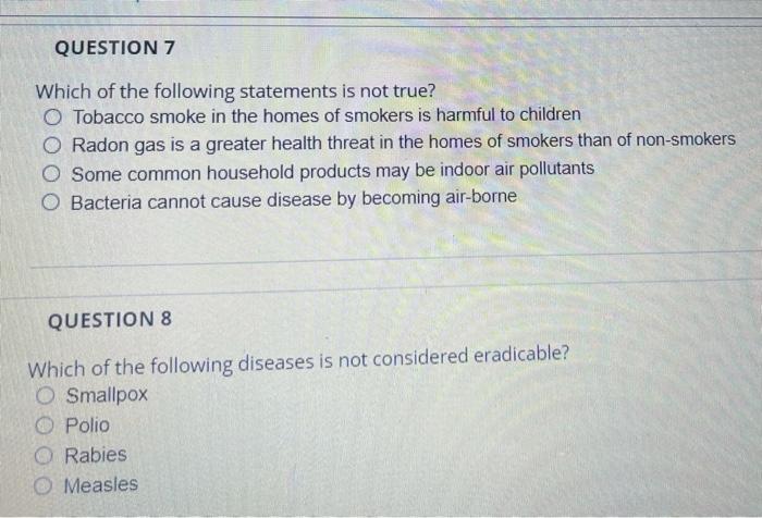 Solved QUESTION 7 Which of the following statements is not