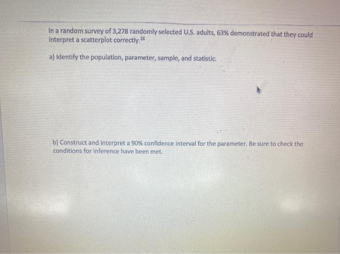 Solved In a random survey of 3,278 randomly selected U.S. | Chegg.com