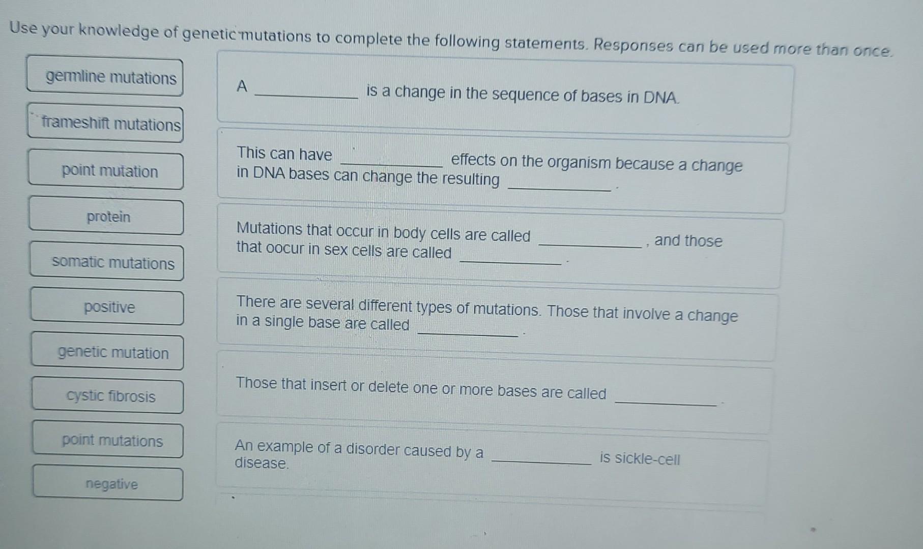 Solved A is a change in the sequence of bases in DNA. This | Chegg.com