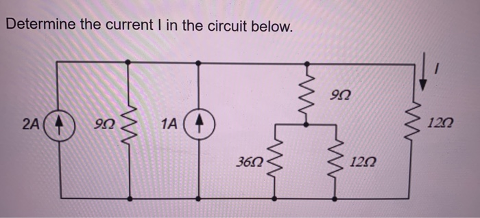Solved Determine the current I in the circuit below. 24 } 10 | Chegg.com