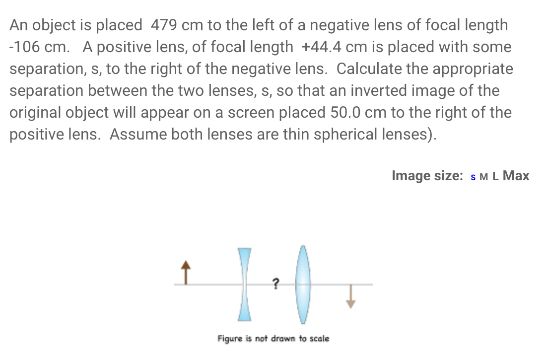 Solved An object is placed 479cm ﻿to the left of a negative | Chegg.com