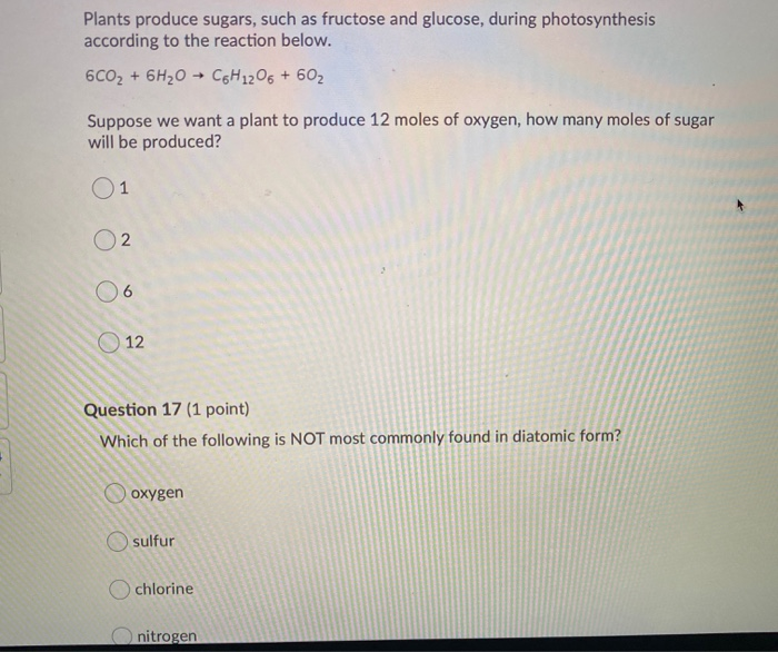 Solved Plants produce sugars, such as fructose and glucose,