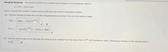 Solved Marginal Revenue The dermand function for a certain | Chegg.com