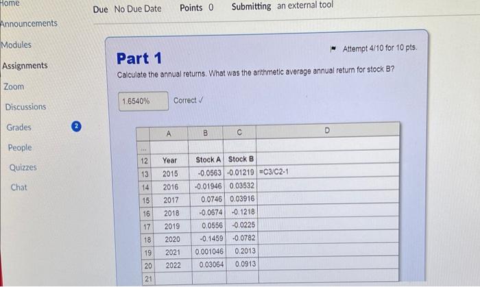 Solved Home Due No Due Date Points 0 Submitting an external | Chegg.com