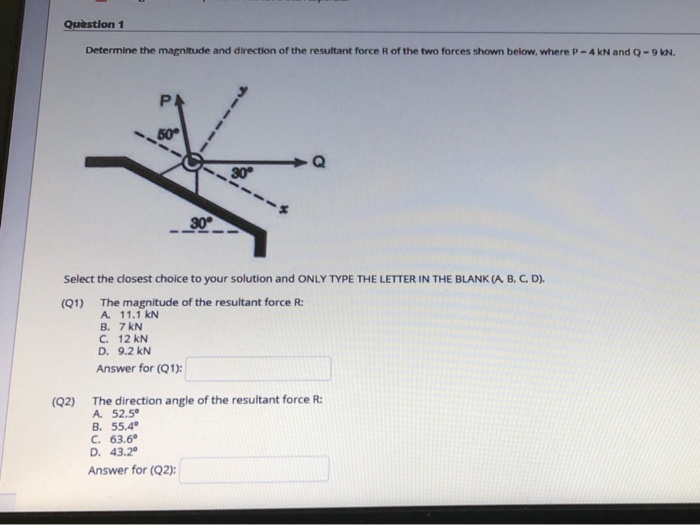 Solved Question 1 Determine The Magnitude And Direction Of | Chegg.com