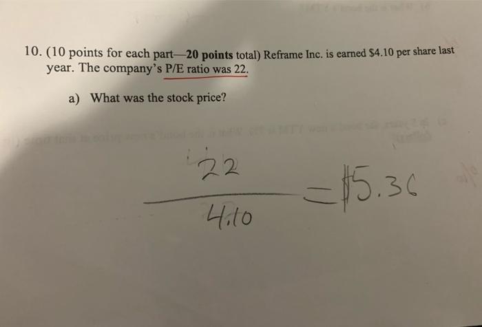 Solved 10 10. (10 points for each part-20 points total) | Chegg.com