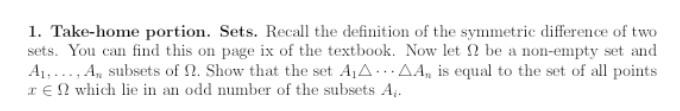 Solved The Definition Of Symmetric Difference Between A And | Chegg.com