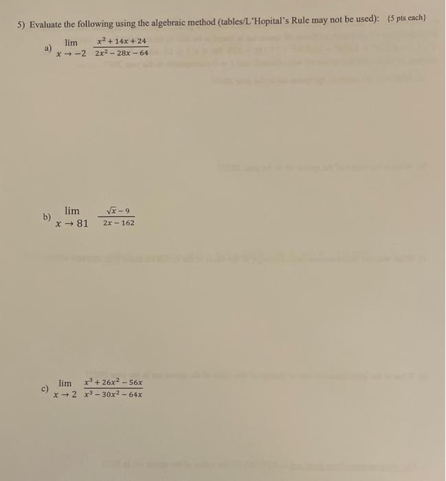 Solved Can please do each problem and show all the work. I | Chegg.com