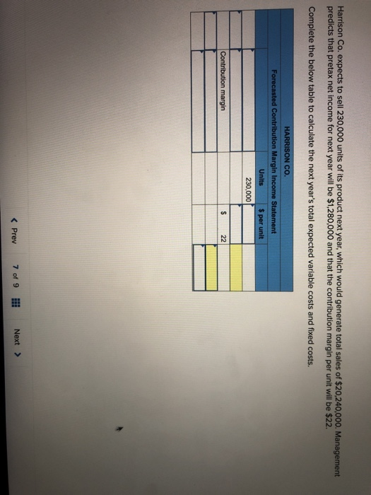 Solved Harrison Co. expects to sell 230,000 units of its