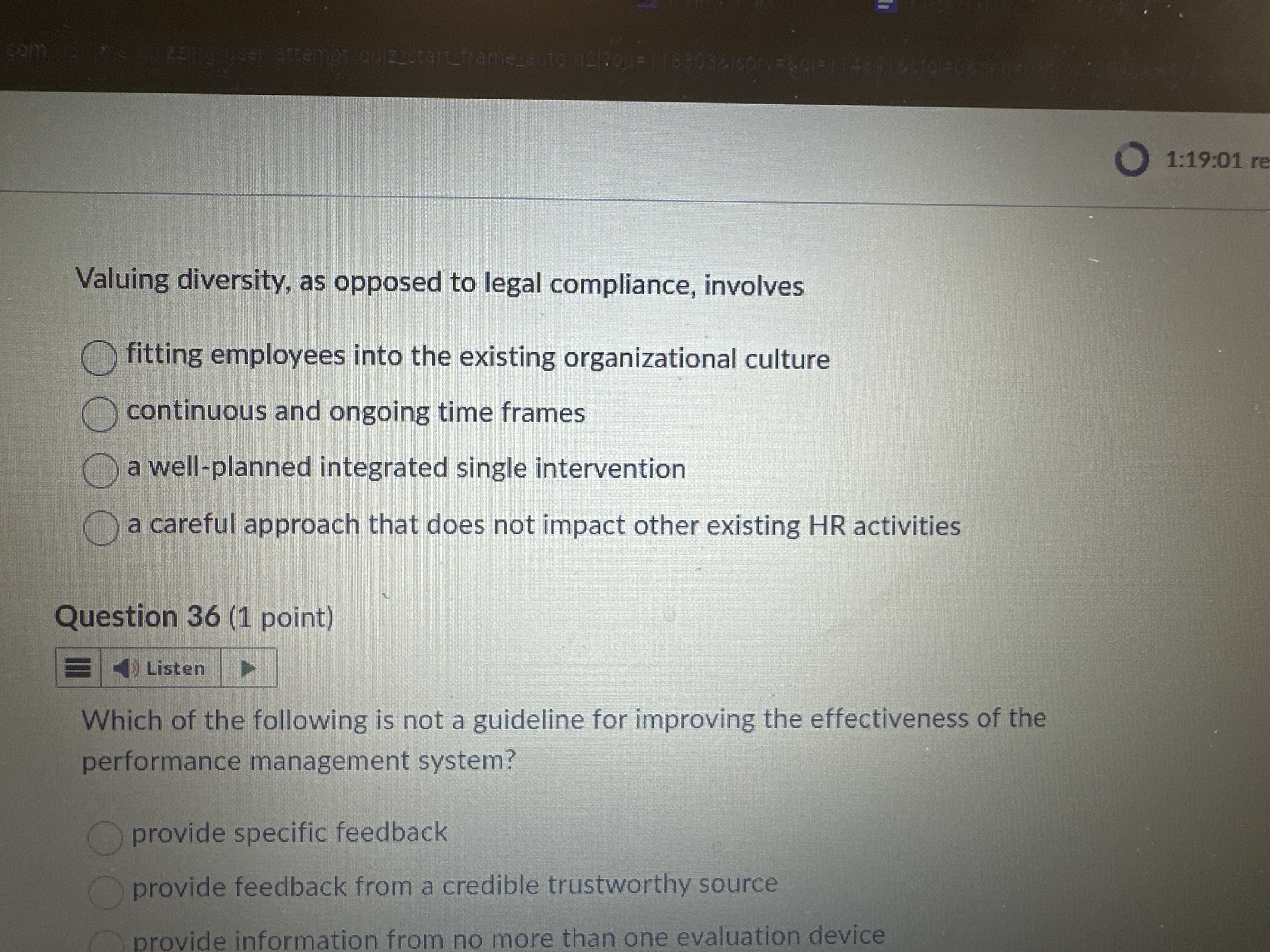 [Solved]: 1:19:01 Valuing diversity, as opposed to legal co