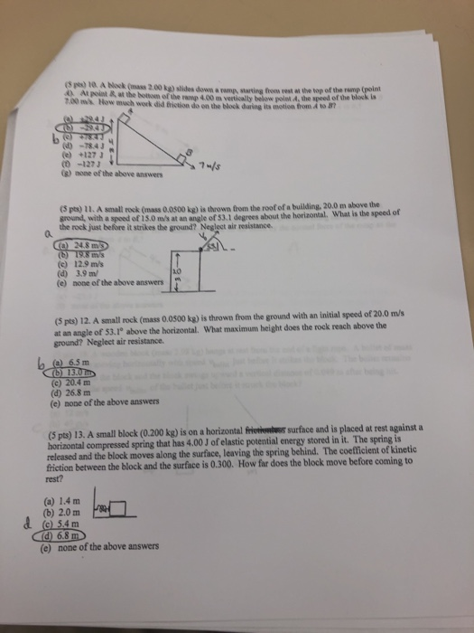 Solved 1 A Noek ( 2.00 k) slides dow n a s the top of the | Chegg.com