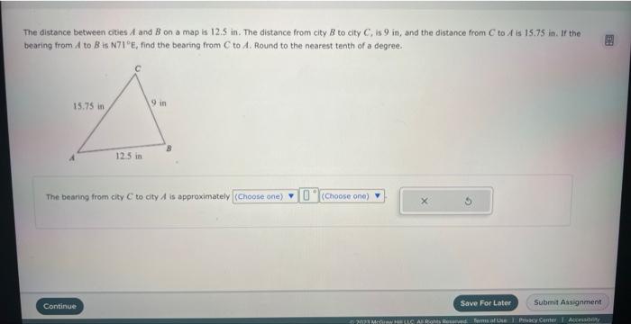 Solved The distance between cities A and B on a map is 12.5 | Chegg.com