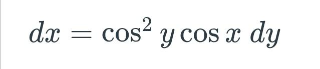 Solved dx cosa y cos X x dy | Chegg.com