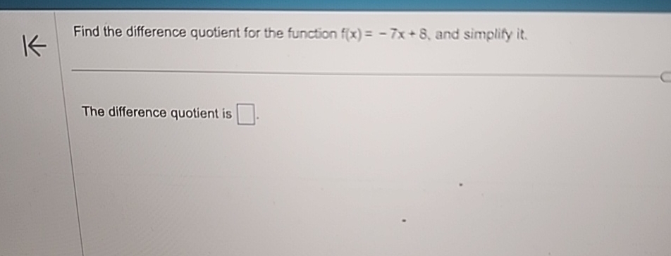 Solved Find the difference quotient for the function | Chegg.com