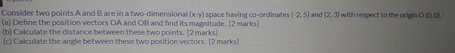 Solved Consider two points A and B are in a two-dimensional | Chegg.com