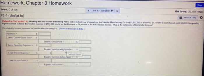 Solved Homework: Chapter 3 Homework Save Score: 0 of 1 pt 1 | Chegg.com