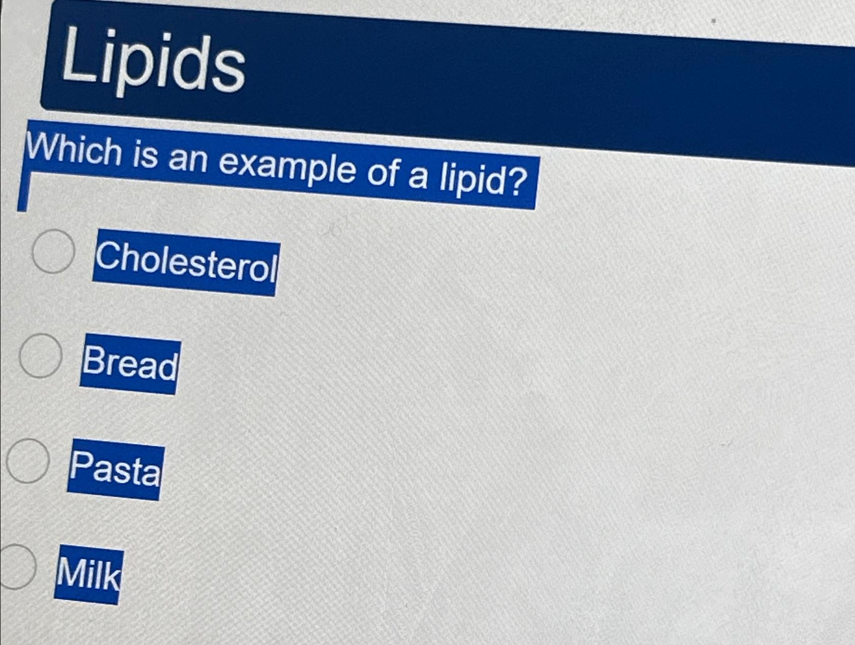 Solved LipidsWhich is an example of a | Chegg.com