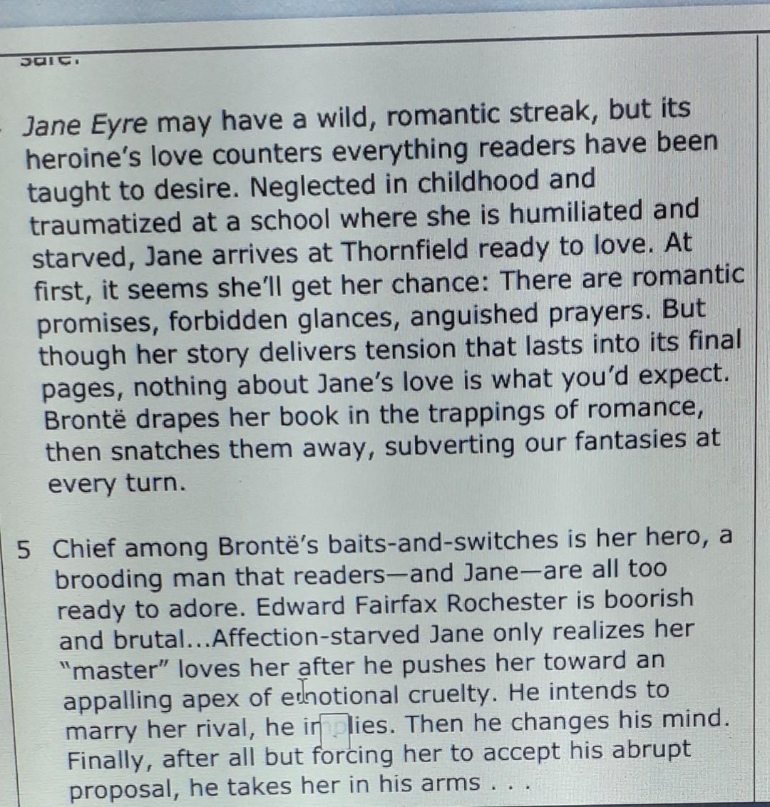 An Excerpt From Sorry But Jane Eyre Isn T The Chegg Com