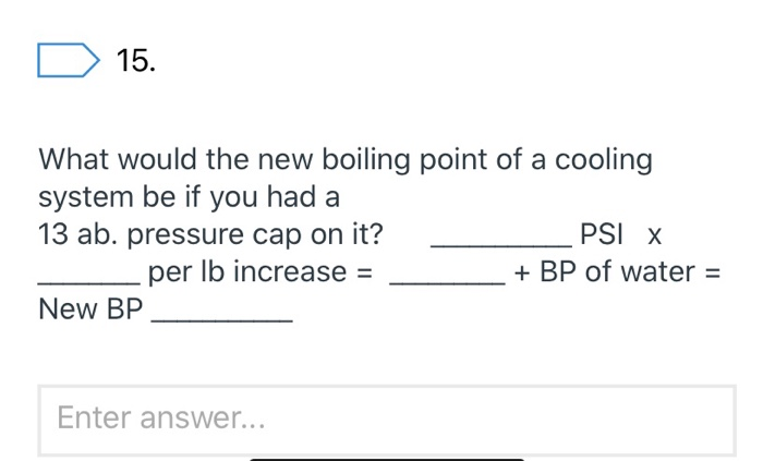 pressure cap in cooling system