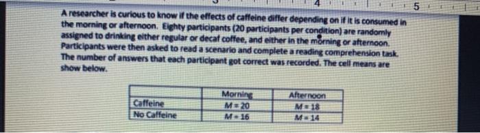 Solved 5 A researcher is curious to know if the effects of | Chegg.com