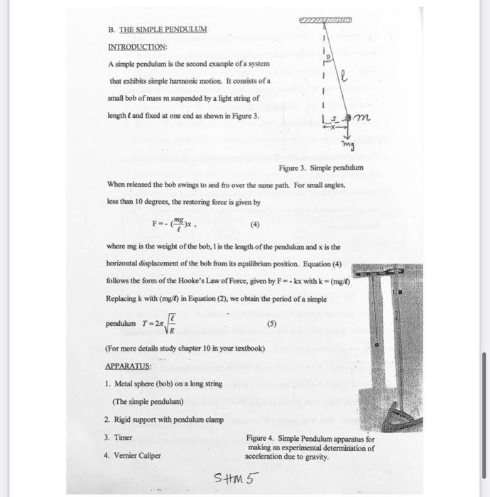 Solved EXP. # 12(A) SIMPLE HARMONIC MOTION OBJECT: THE | Chegg.com