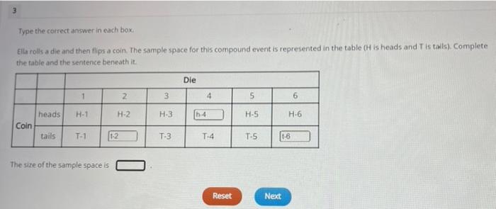 Solved Type The Correct Answer In Each Box Ella Rolls A Dle