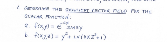 Solved Determine The Gradient Vector Feld For The Scalar Chegg Com