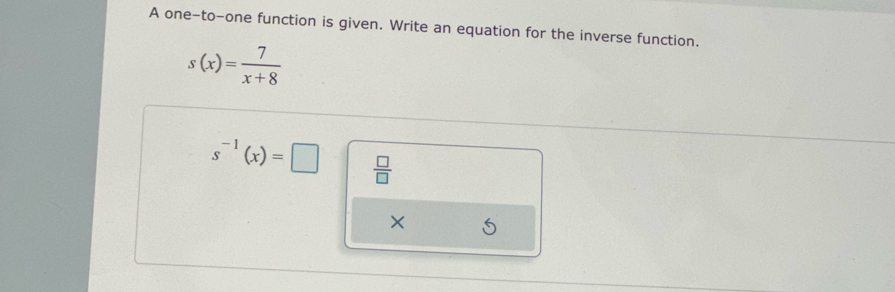 Solved A one-to-one function is given. Write an equation for | Chegg.com